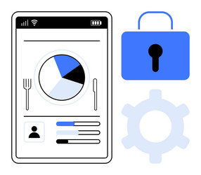 mobile analytics dashboard with pie chart user vector image