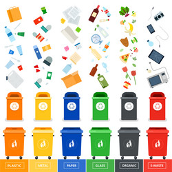Sorting Garbage Bins vector image