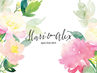 Watercolor Floral Greeting Card Vector Image