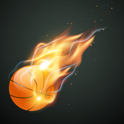 Flaming Basketball Vector Image