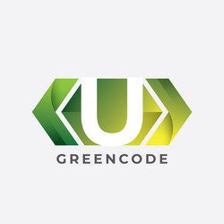 programmer logo with letter u design code icon vector image