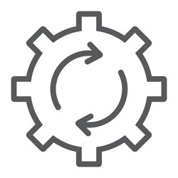system update line icon data and analytics vector image