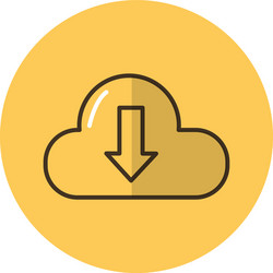 cloud computing and arrow download block style vector image