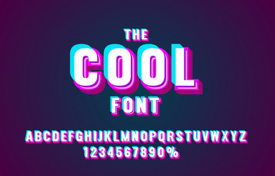 cool font set collection letters and numbers vector image