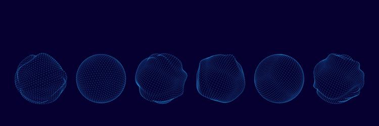 dot sphere 3d line tech globe polygon data vector image