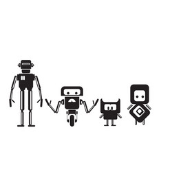 flat design style robots and cyborgs vector