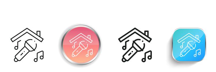 karaoke icon thin linear regular and button style vector image