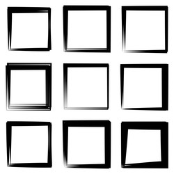 random square contour frame border element vector image