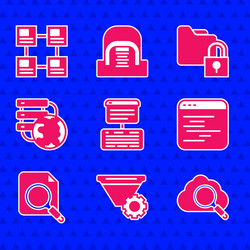 set server data web hosting filter setting vector image