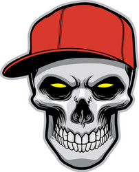 Skull Wearing Baseball Cap Vector Image
