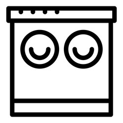 washing machine showing control panel with two vector image