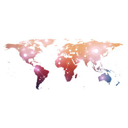 world map with global technology networking vector image