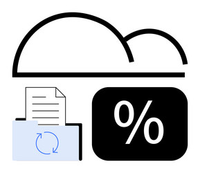 cloud storage with file backup and data analysis vector image