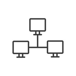 computer network icon in line design vector image