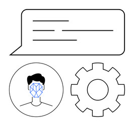 facial recognition concept with user input vector image