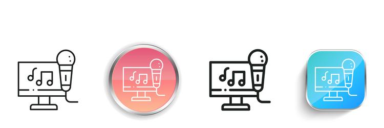 karaoke icon thin linear regular and button style vector image