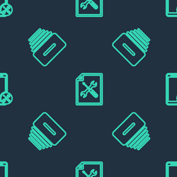 Set line file document service drawer vector