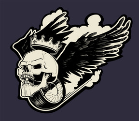 Skull Rider Emblem Vector Image