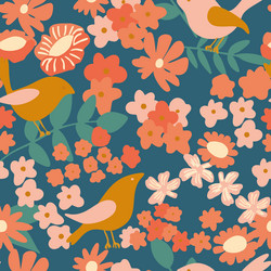 whimsical seamless pattern with birds and bold Vector Image