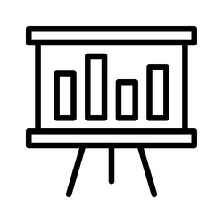bar chart icon outline style design isolated vector image