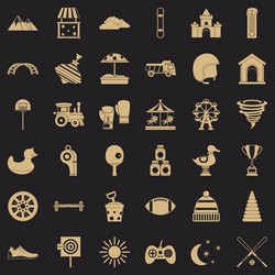 children game icons set simple style vector image
