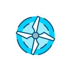 drone propeller top view with rotating blades vector image
