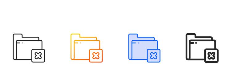 folder iconthin linear gradient blue stroke vector image