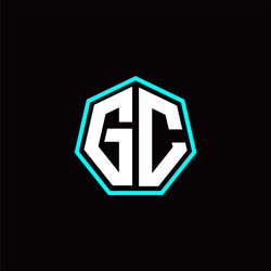 g c initials modern polygon logo template vector image