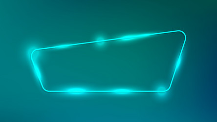 neon rounded frame with shining effects vector image