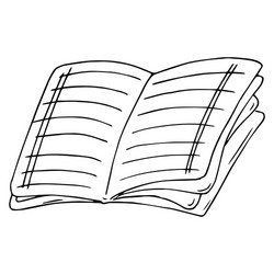 notebook hand drawn exercise book icon vector image