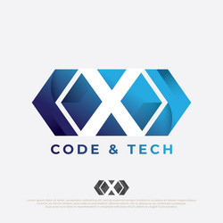 programmer logo with letter x design code icon vector