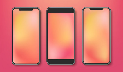 realistic smartphone mockup with blank display vector image