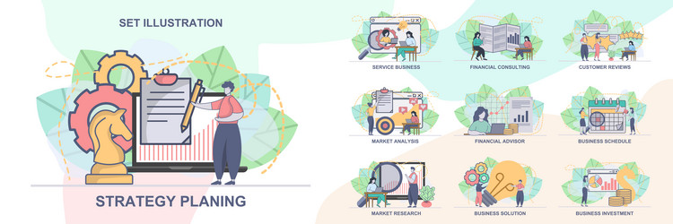 set of web page design templates for business vector image