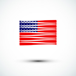 Baseball Star America Flag Symbol Vector Image