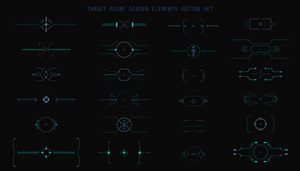 Hud abstract target point user screen elements set vector