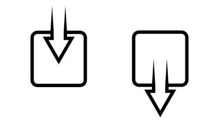 Icon output input outline logo arrow submit save vector