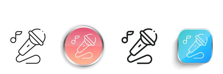 karaoke icon thin linear regular and button style vector image