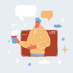 man in message windows vector image
