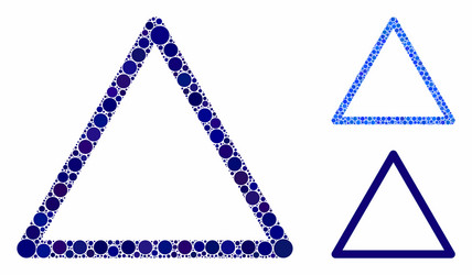 rounded triangle frame mosaic icon circle dots vector image