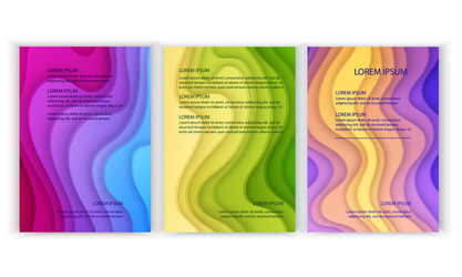 set banners a4 format with 3d abstract vector image