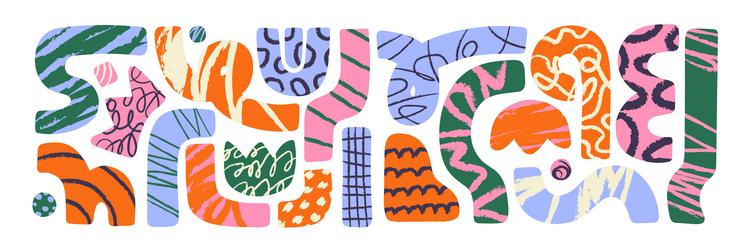 set of abstract geometric shapes and elements vector image