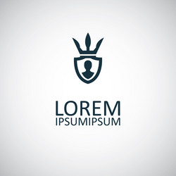 Shield crown icon for web and ui on white vector