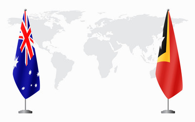 Australia and east timor flags for official vector