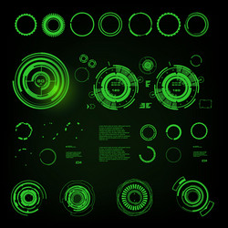 futuristic green virtual graphic touch user vector