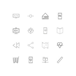 Web linear thin icons set outlined simple vector