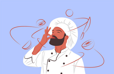 chef in shadow sharp lines style vector image