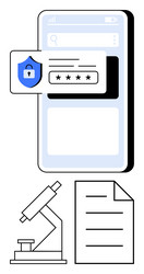 data security concept with mobile screen password vector image