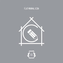 House planning - project design flat icon vector