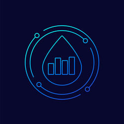 water level line icon with a graph and drop vector