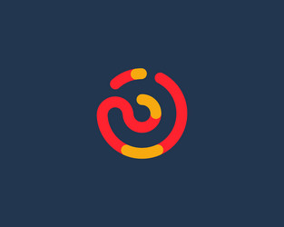 Abstract target logo design from colorful lines vector